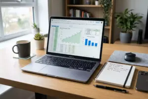 Hoja de calculo de gestion de apuestas con graficos de evolucion de bankroll